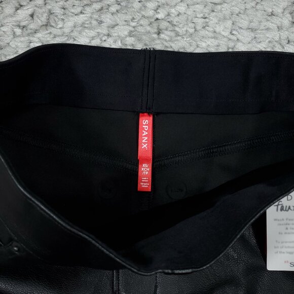 Spanx Like Leather Skinny Pants Classic Black Size XS 20475R Revolve Pull On - Picture 5 of 9